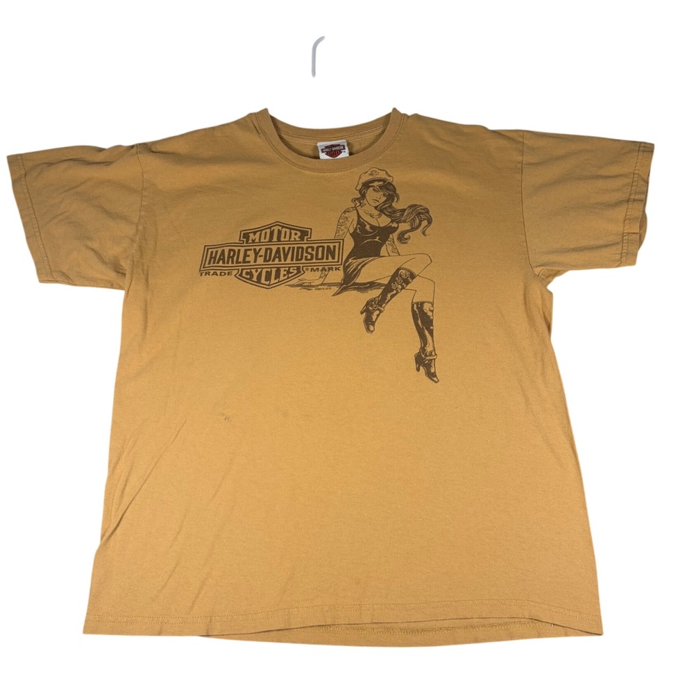 Harley-Davidson Red Rock Las Vegas Pinup T-Shirt Tan Mens L